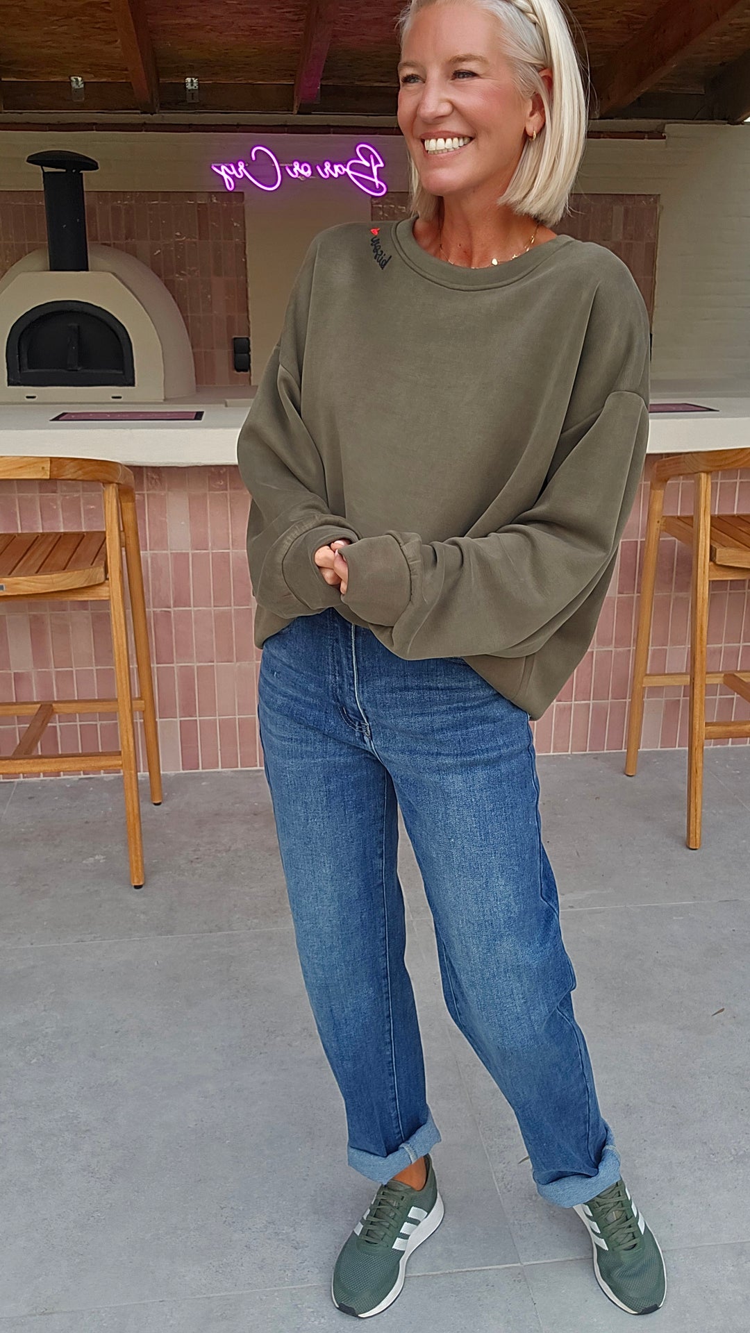 BISOUS oversized sweatshirt khaki