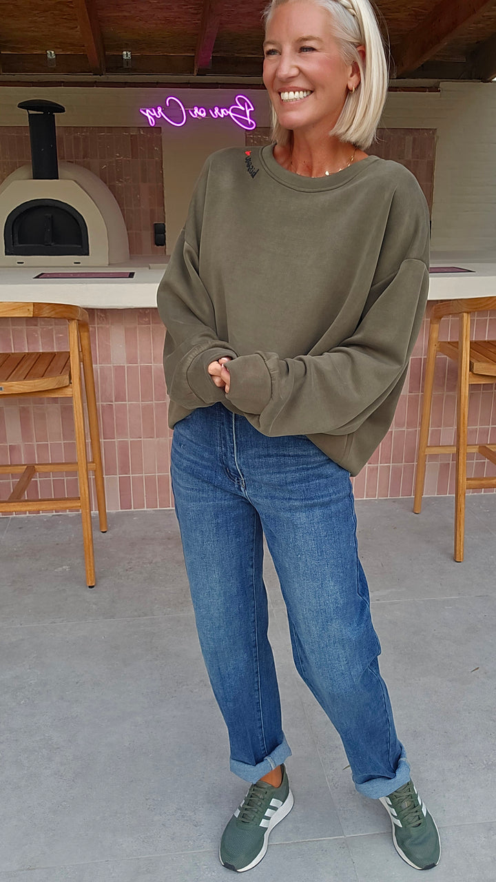 BISOUS oversized sweatshirt khaki