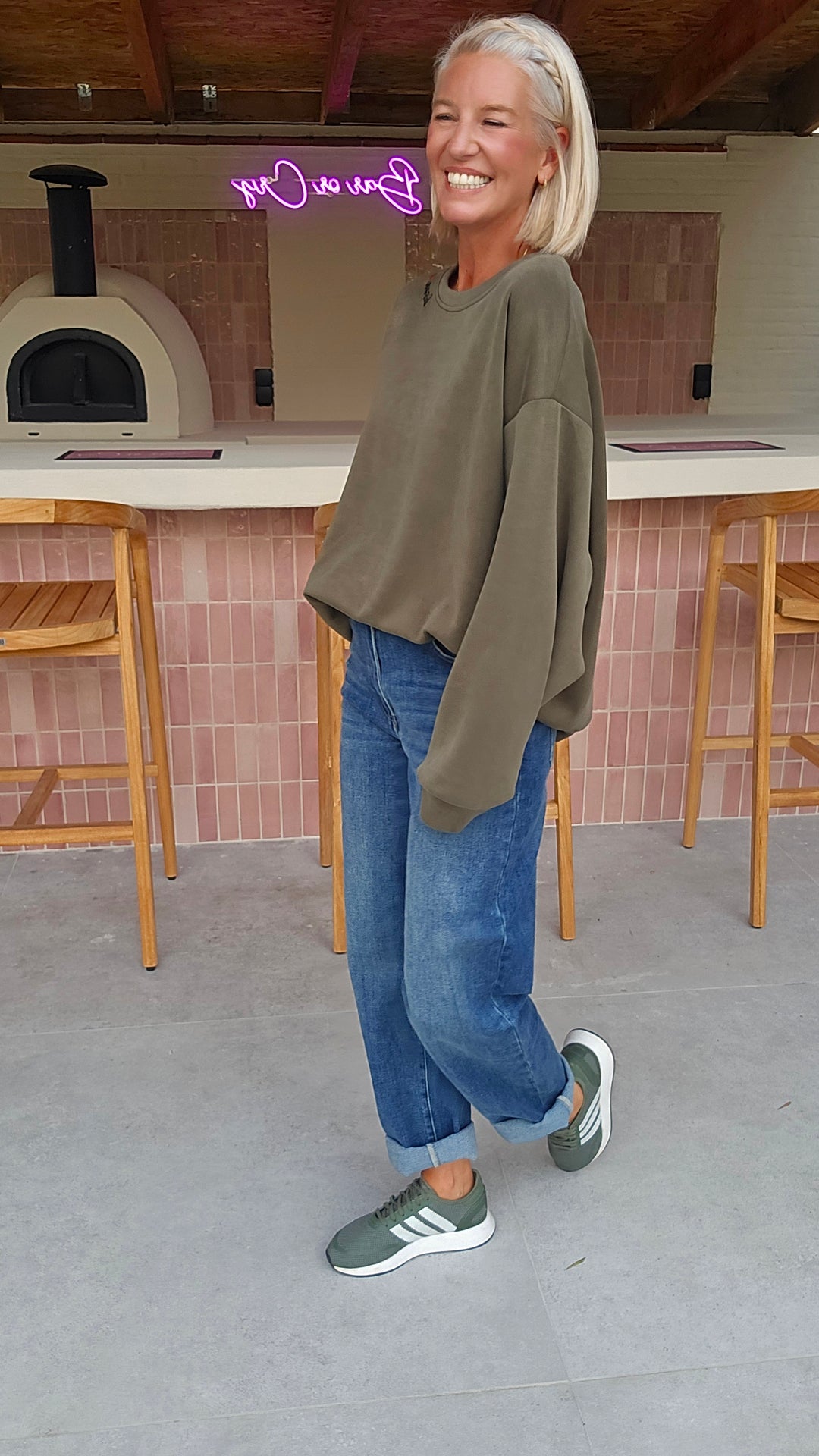 BISOUS oversized sweatshirt khaki