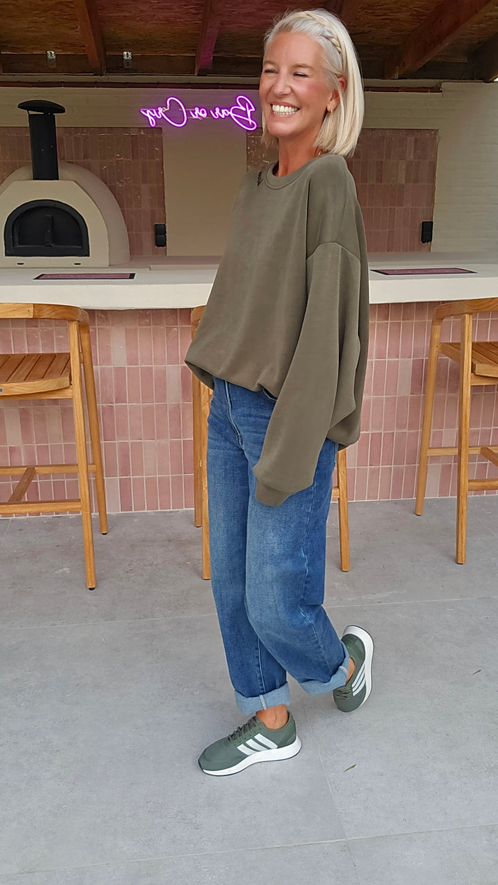 BISOUS oversized sweatshirt khaki