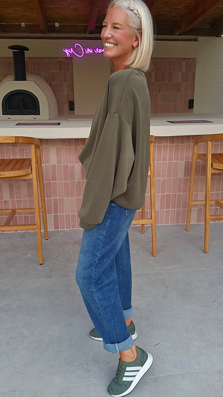 BISOUS oversized sweatshirt khaki