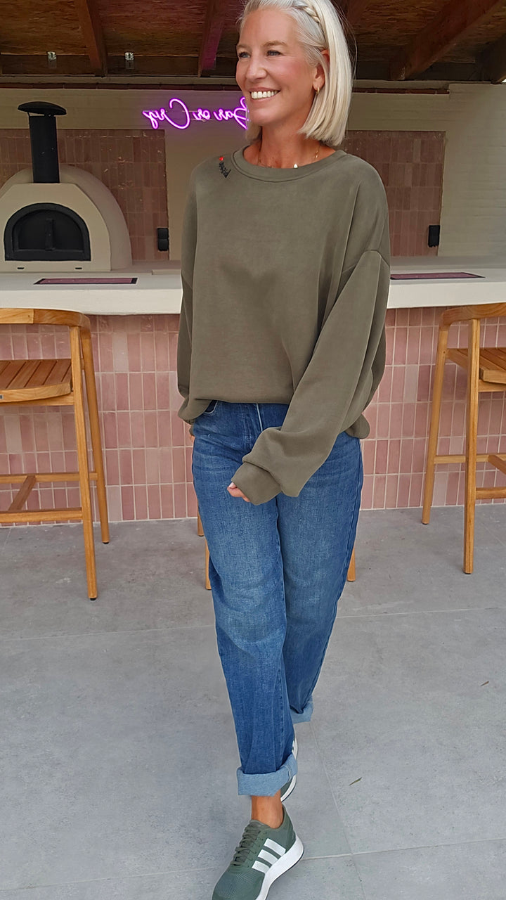 BISOUS oversized sweatshirt khaki