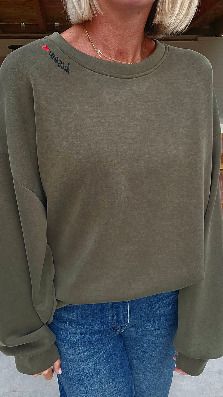 BISOUS oversized sweatshirt khaki