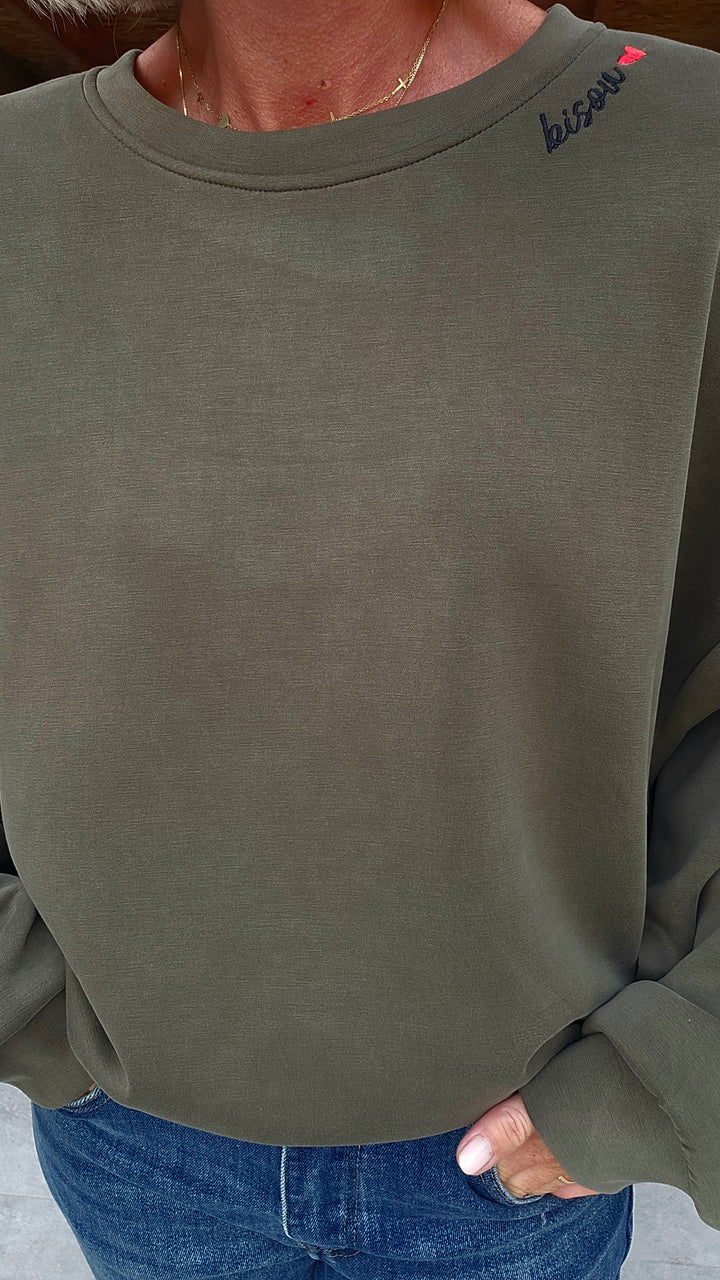BISOUS oversized sweatshirt khaki