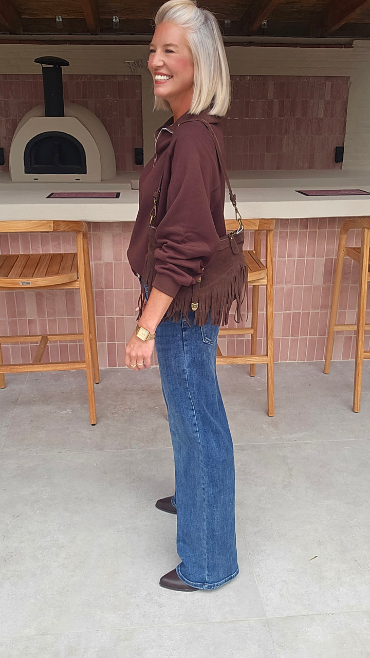 CLOË zip sweatshirt chocolat