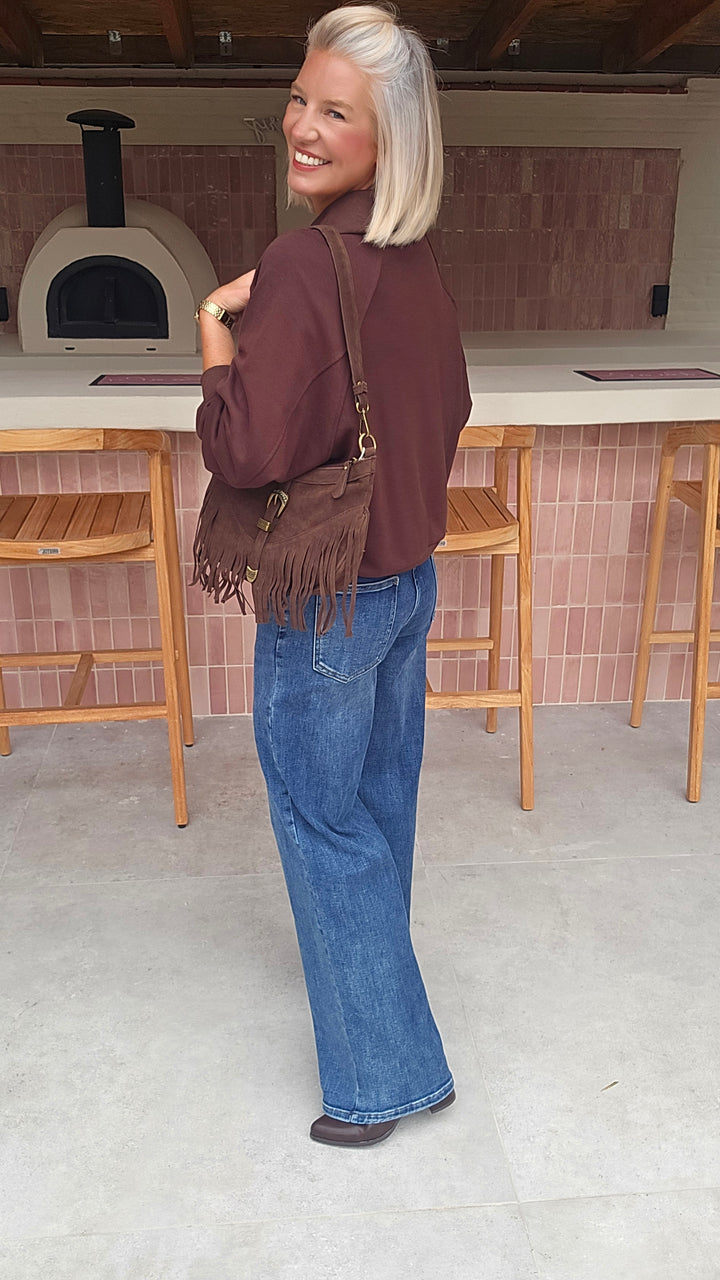 CLOË zip sweatshirt chocolat
