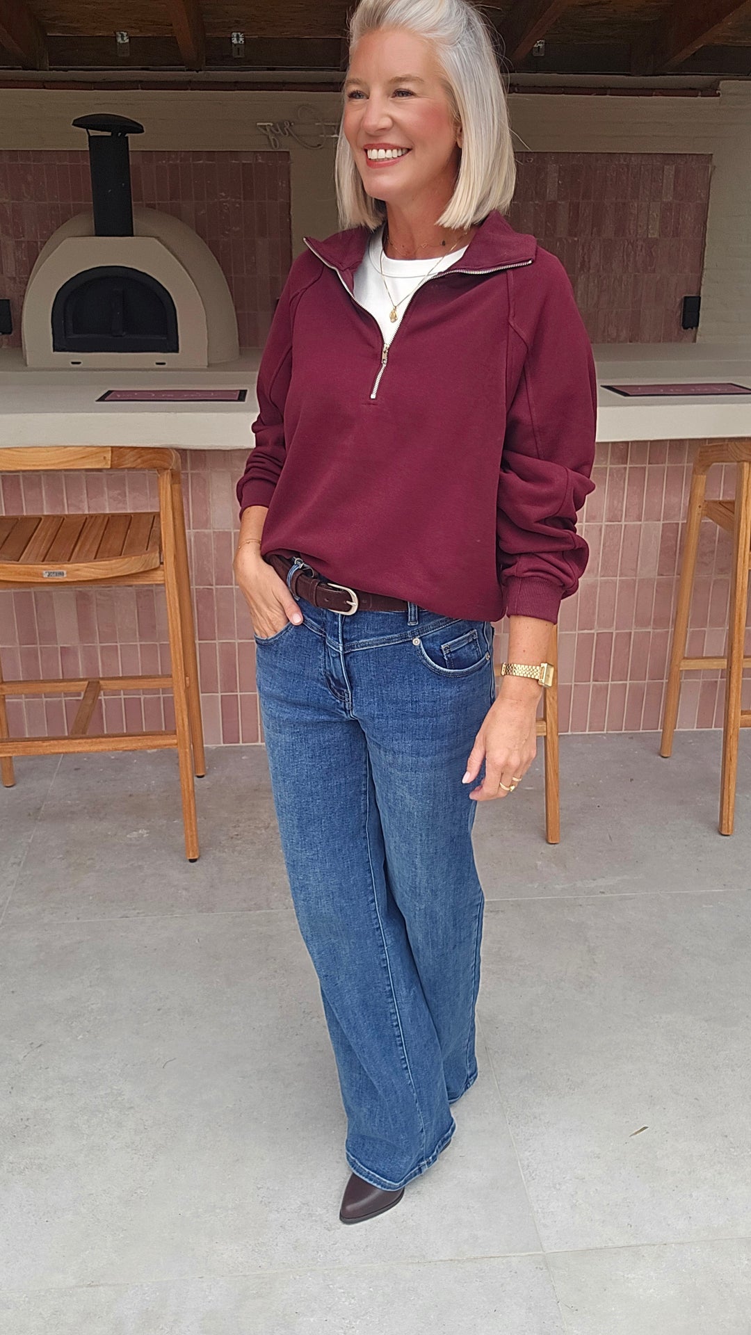 CLOË zip sweatshirt plum