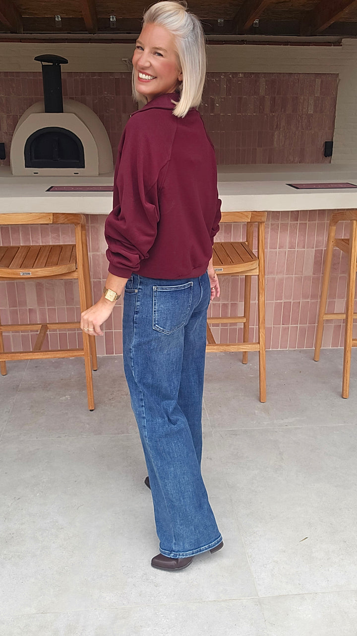 CLOË zip sweatshirt plum