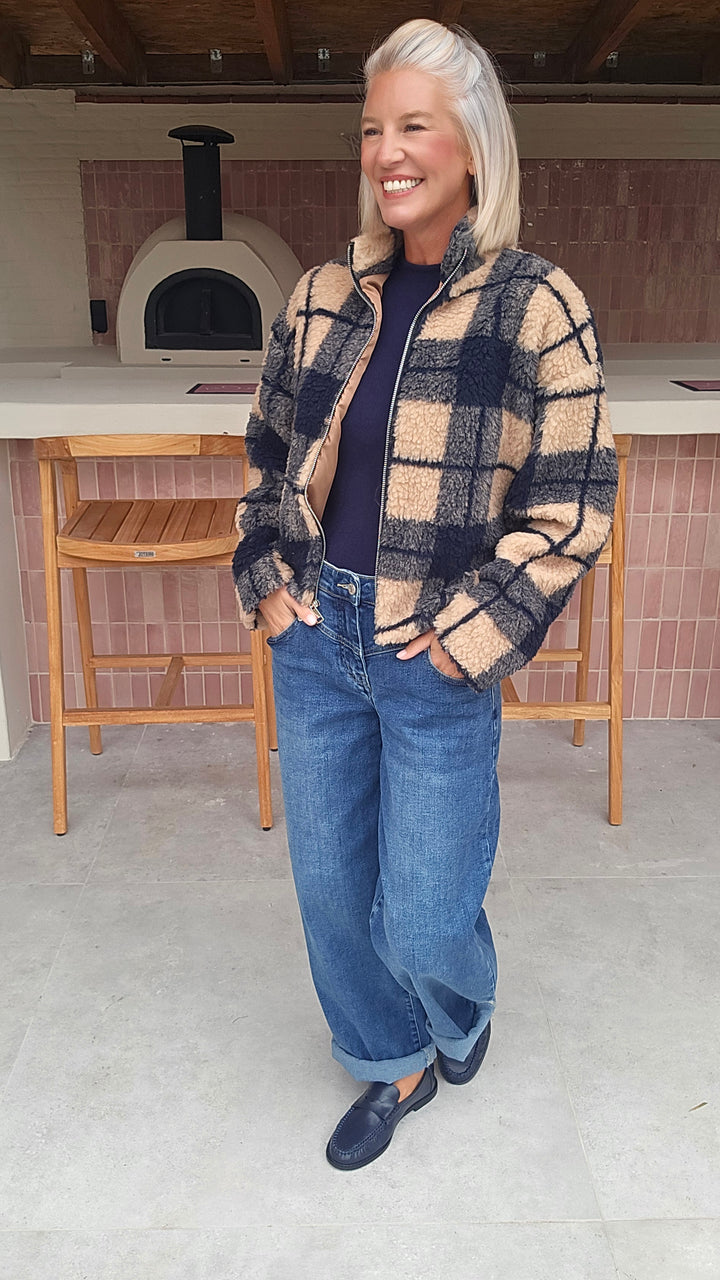 AMBER teddy jacket navy