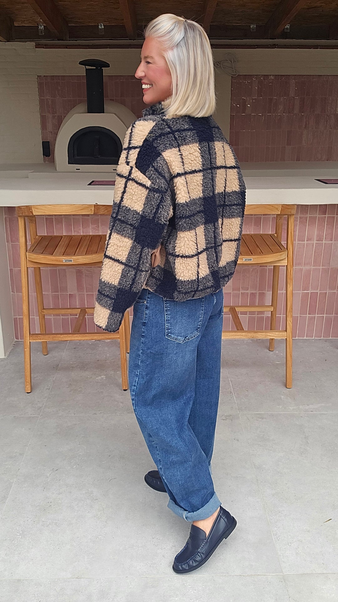 AMBER teddy jacket navy
