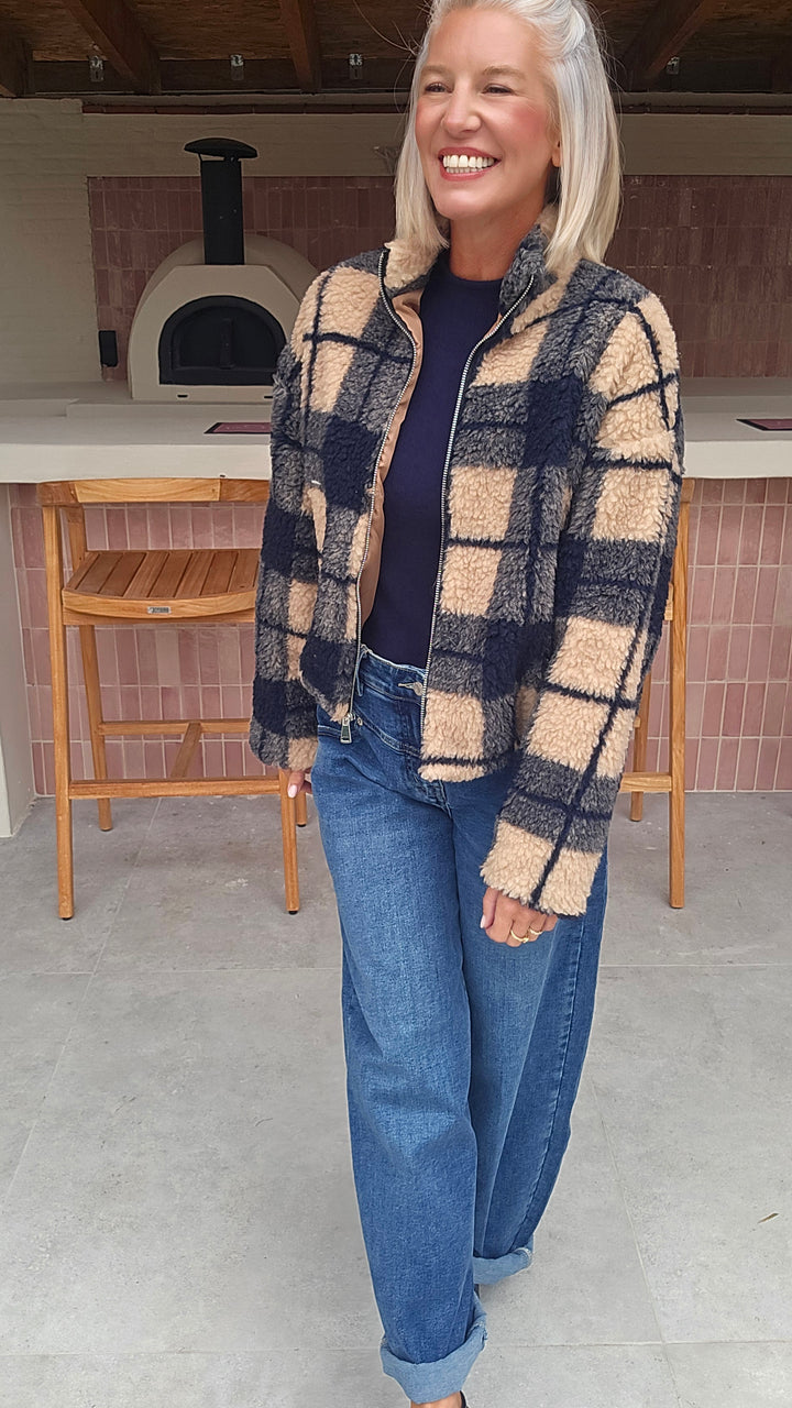 AMBER teddy jacket navy