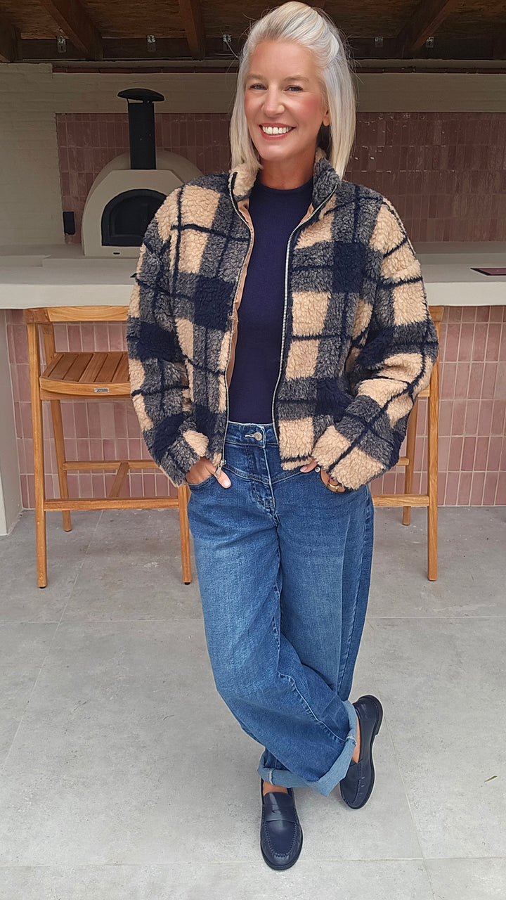AMBER teddy jacket navy