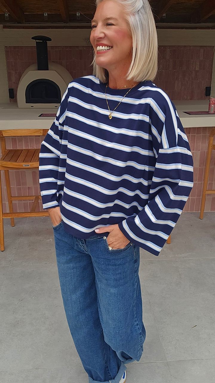 MILA striped longsleeve navy