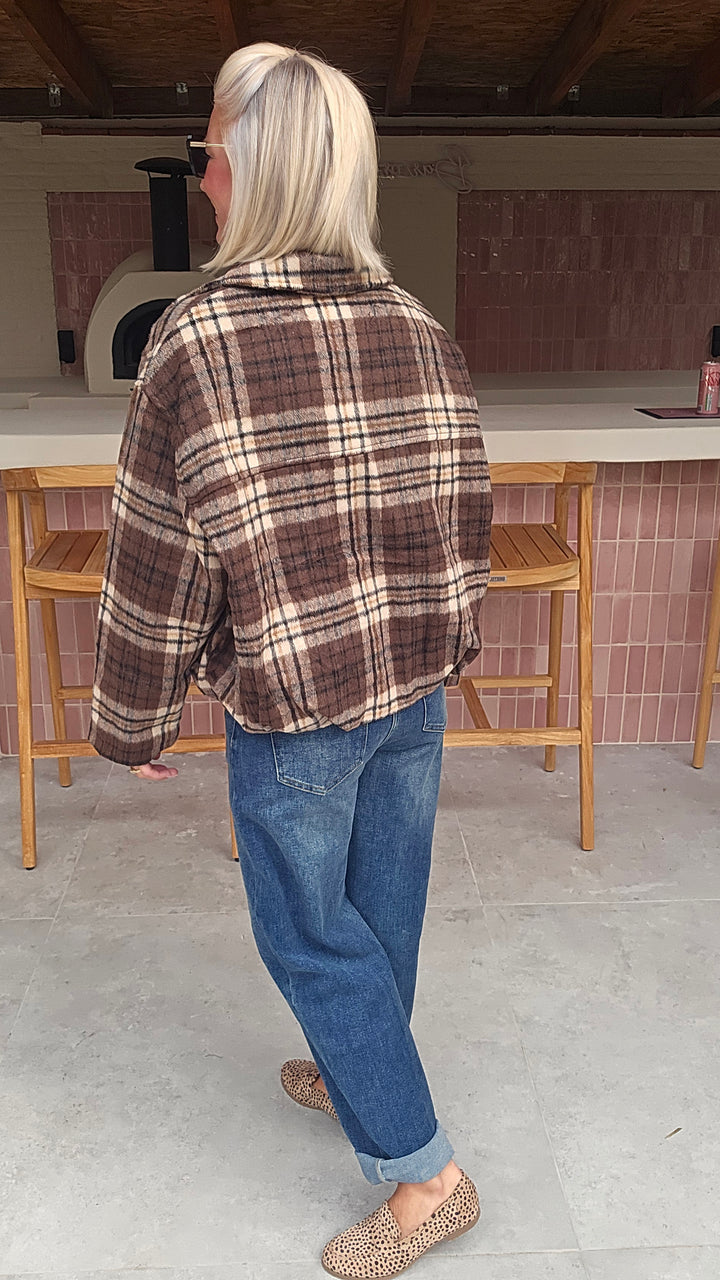 FANNY check jacket brown