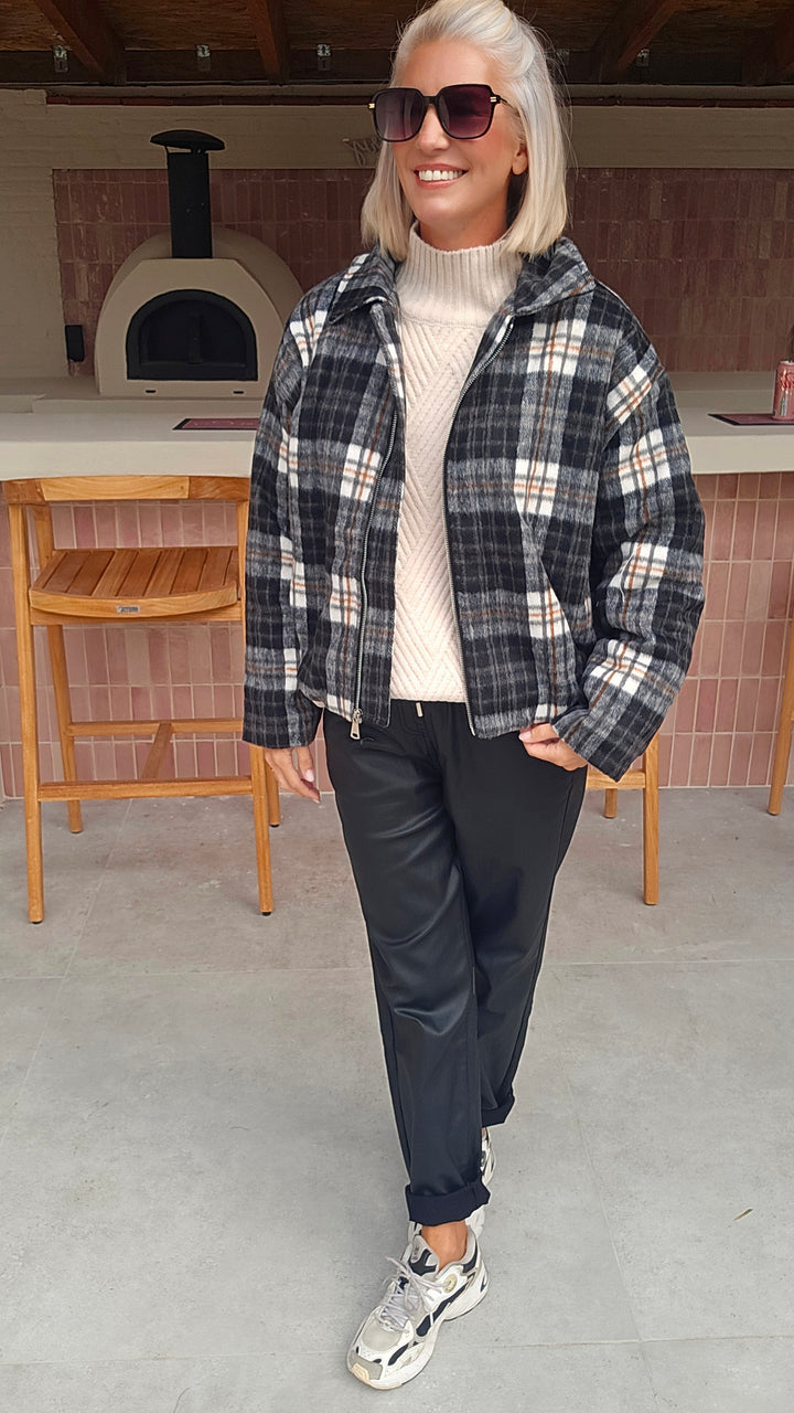 FANNY check jacket black