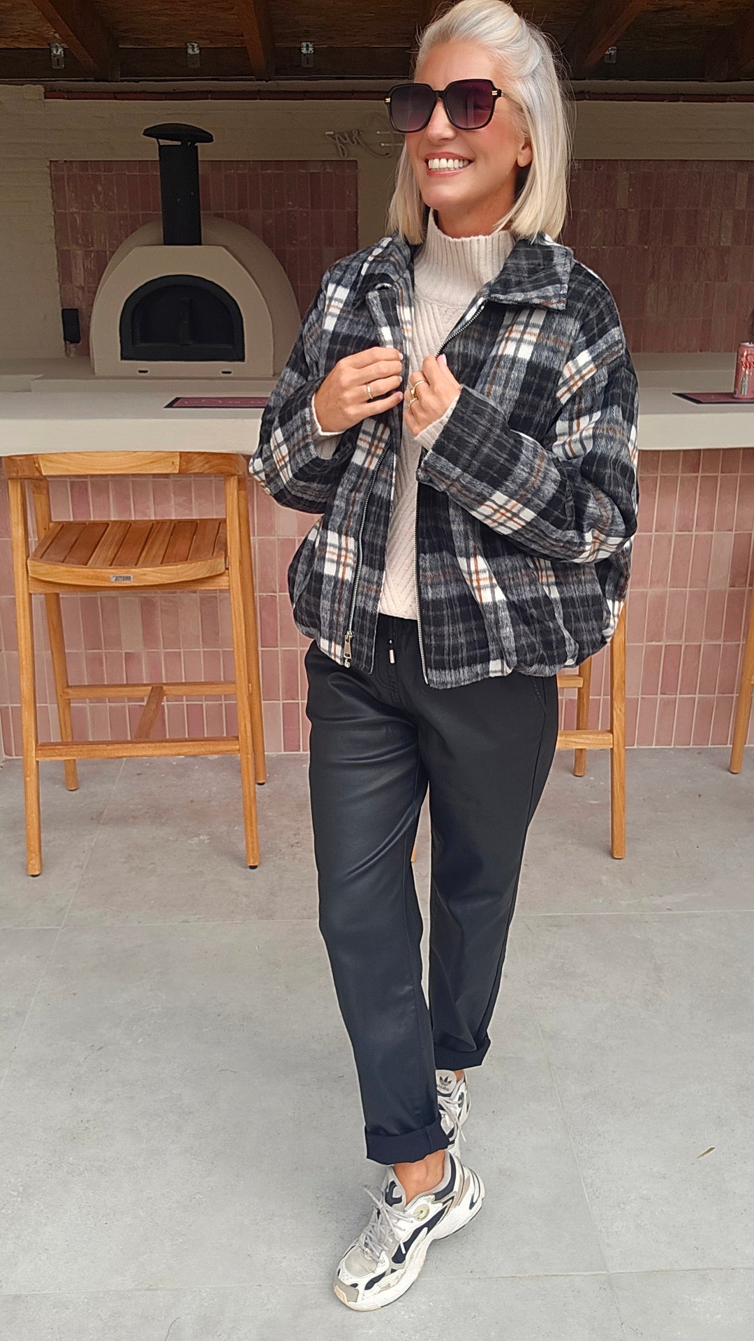 FANNY check jacket black