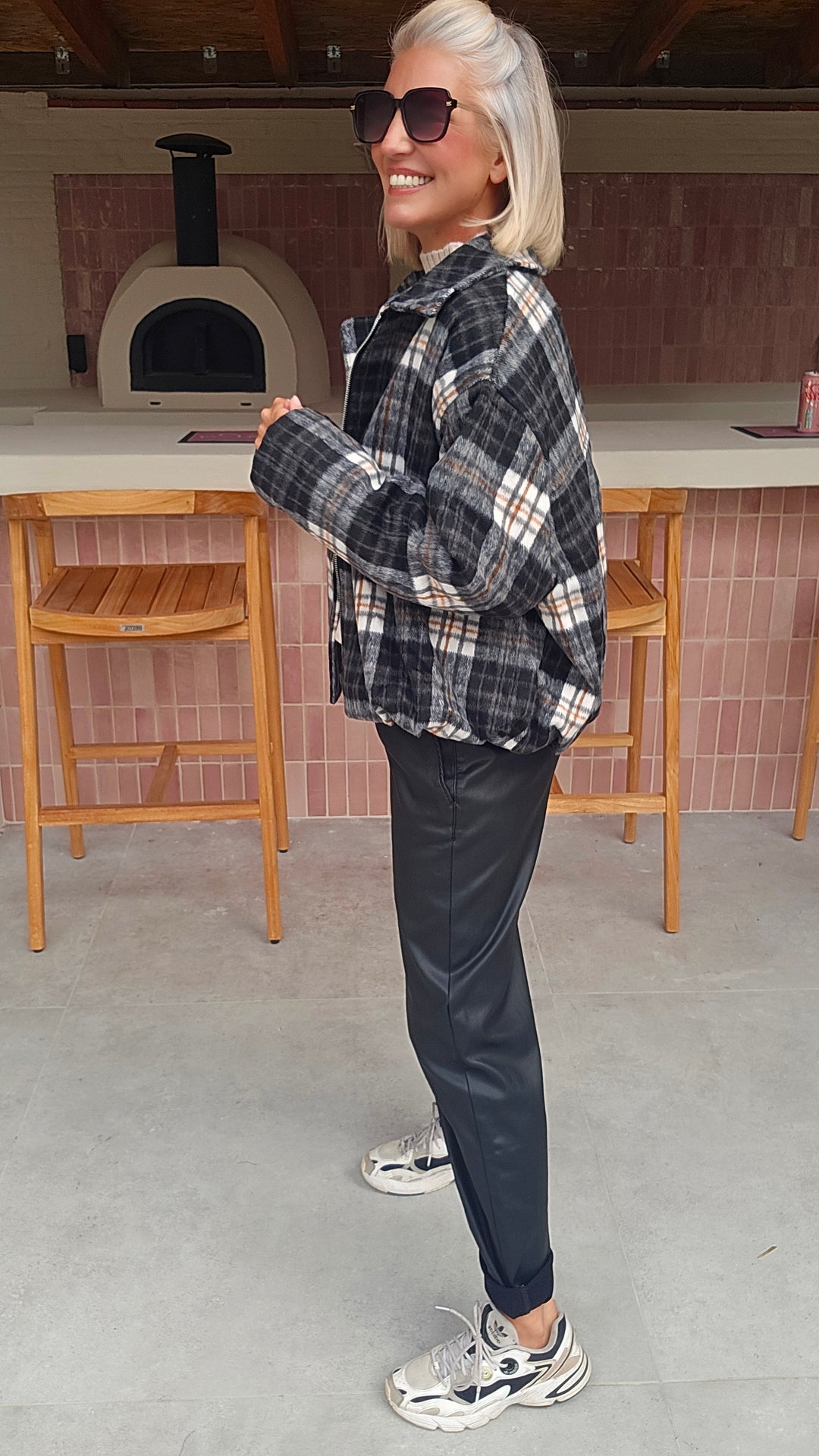 FANNY check jacket black