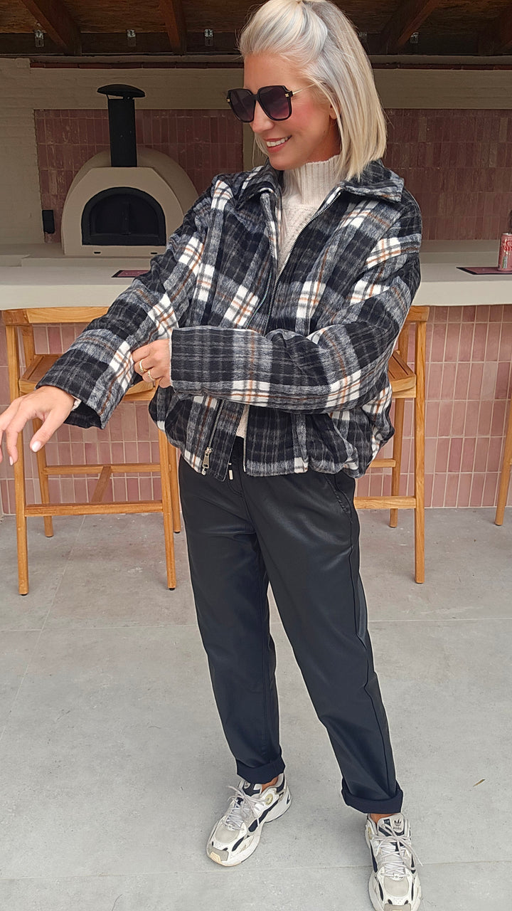 FANNY check jacket black