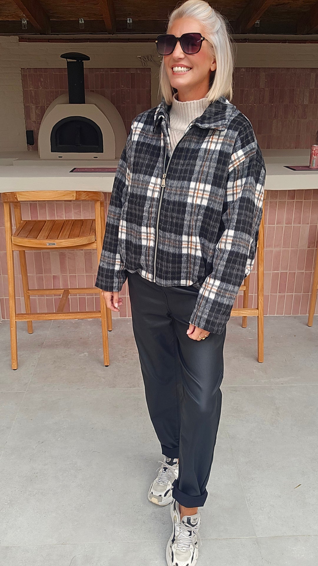 FANNY check jacket black