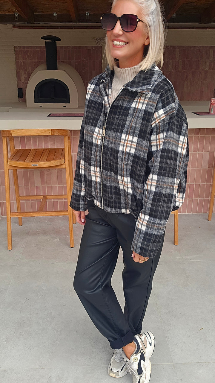 FANNY check jacket black