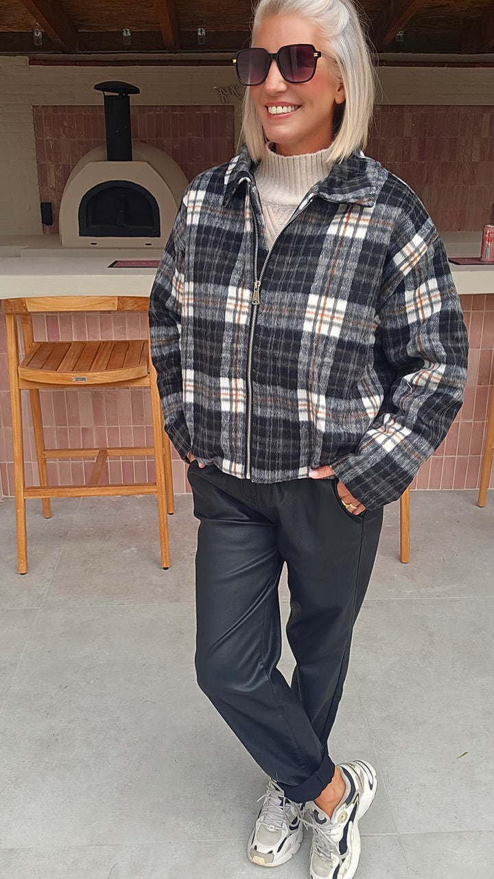 FANNY check jacket black