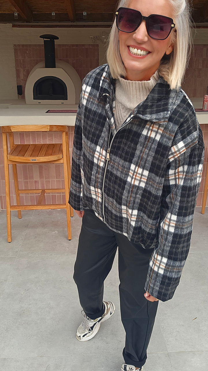 FANNY check jacket black