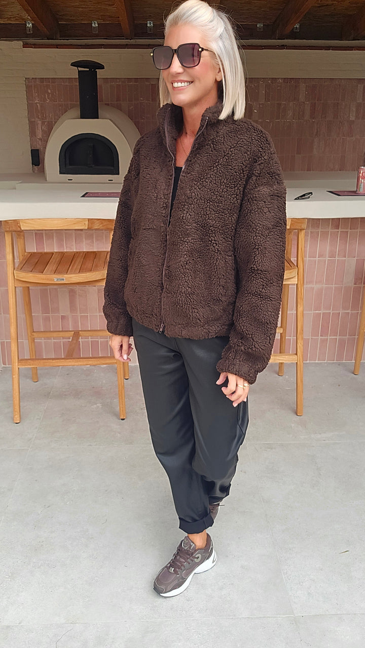 DINA teddy jacket chocolat