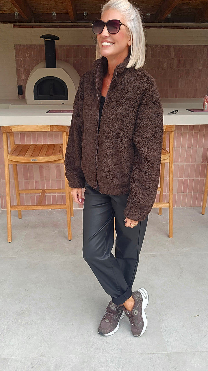 DINA teddy jacket chocolat