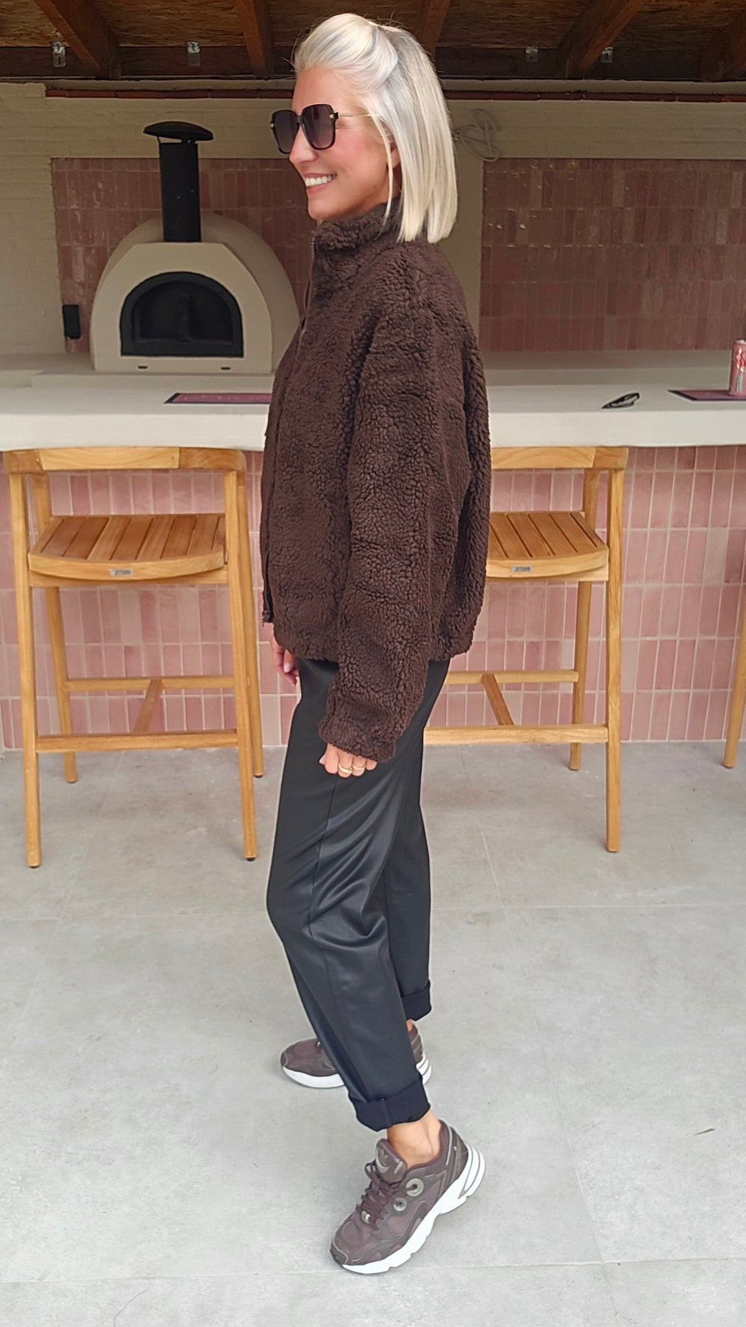 DINA teddy jacket chocolat