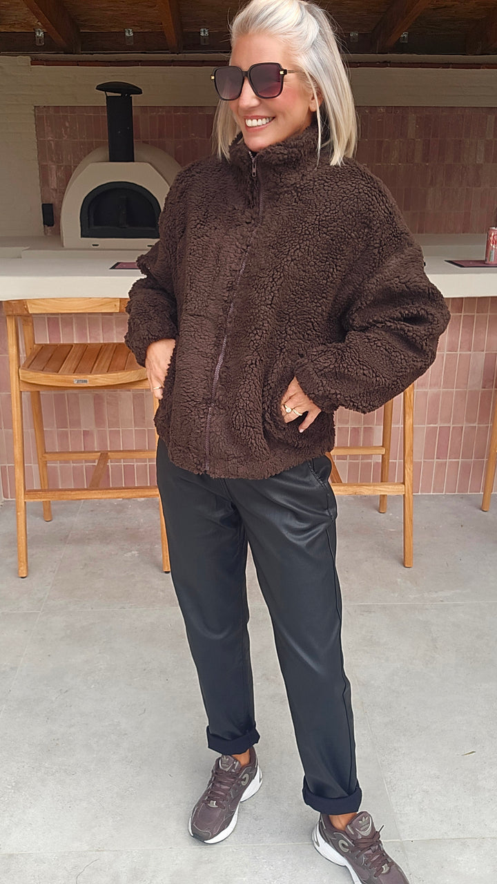 DINA teddy jacket chocolat