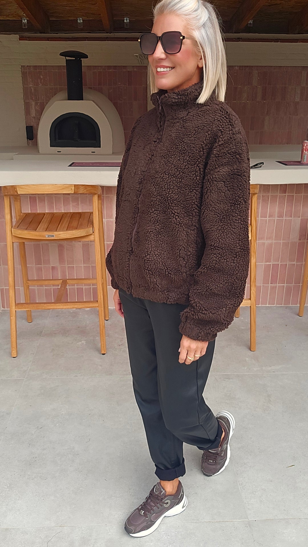 DINA teddy jacket chocolat