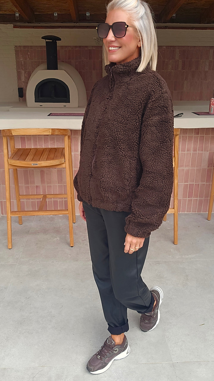 DINA teddy jacket chocolat