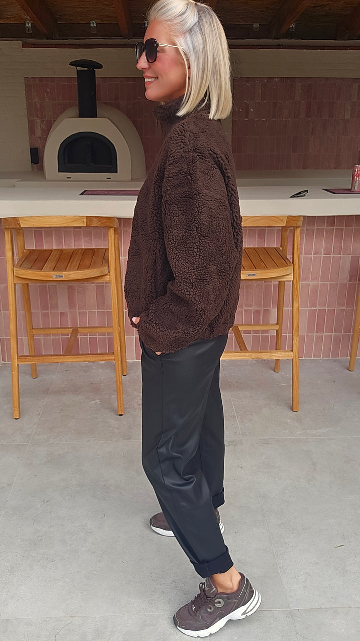 DINA teddy jacket chocolat