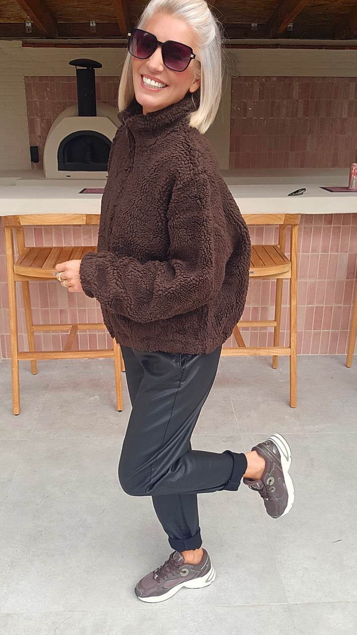 DINA teddy jacket chocolat
