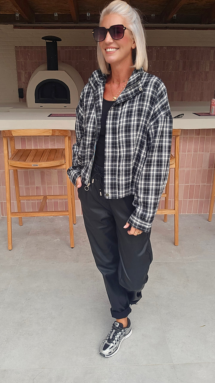 JANNA check jacket black