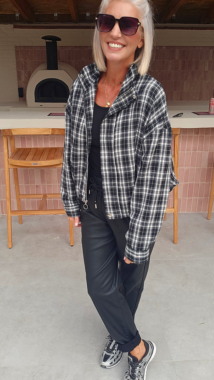 JANNA check jacket black