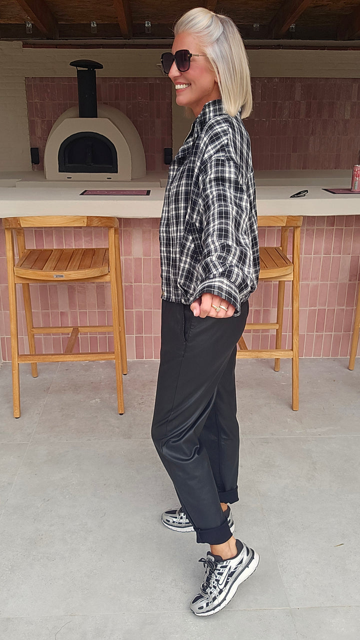 JANNA check jacket black