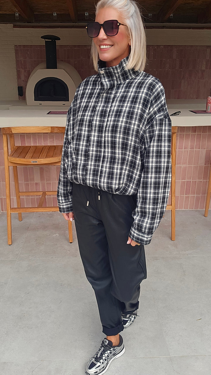 JANNA check jacket black