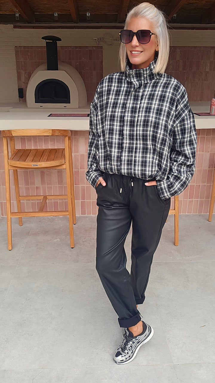 JANNA check jacket black
