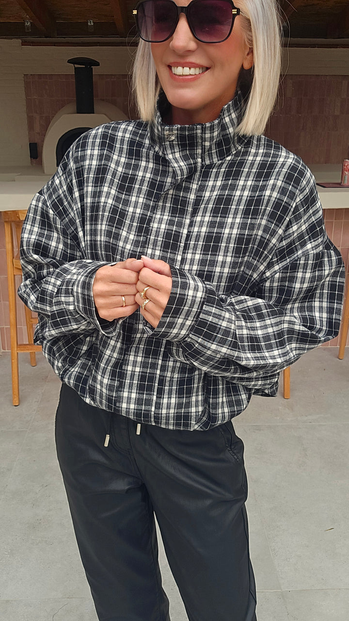 JANNA check jacket black