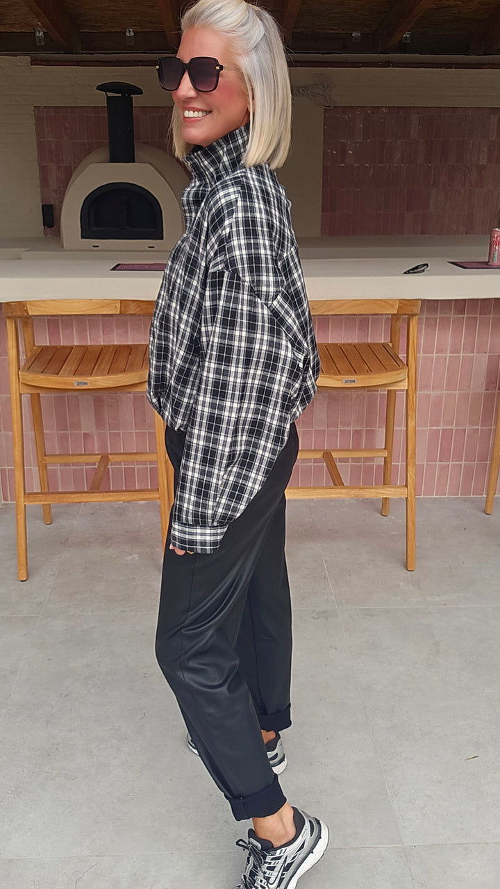 JANNA check jacket black