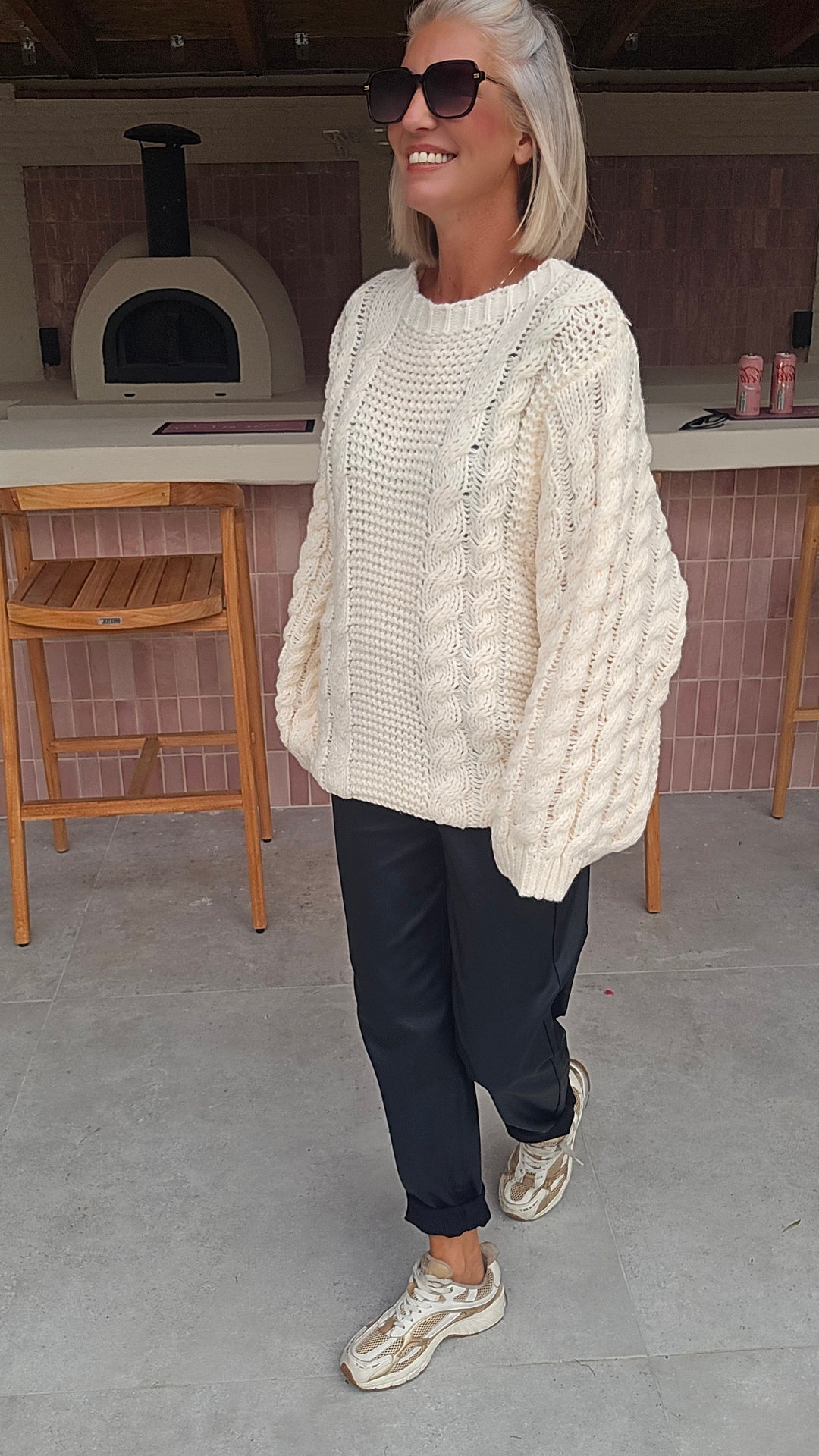 SAAR cable knit ecru