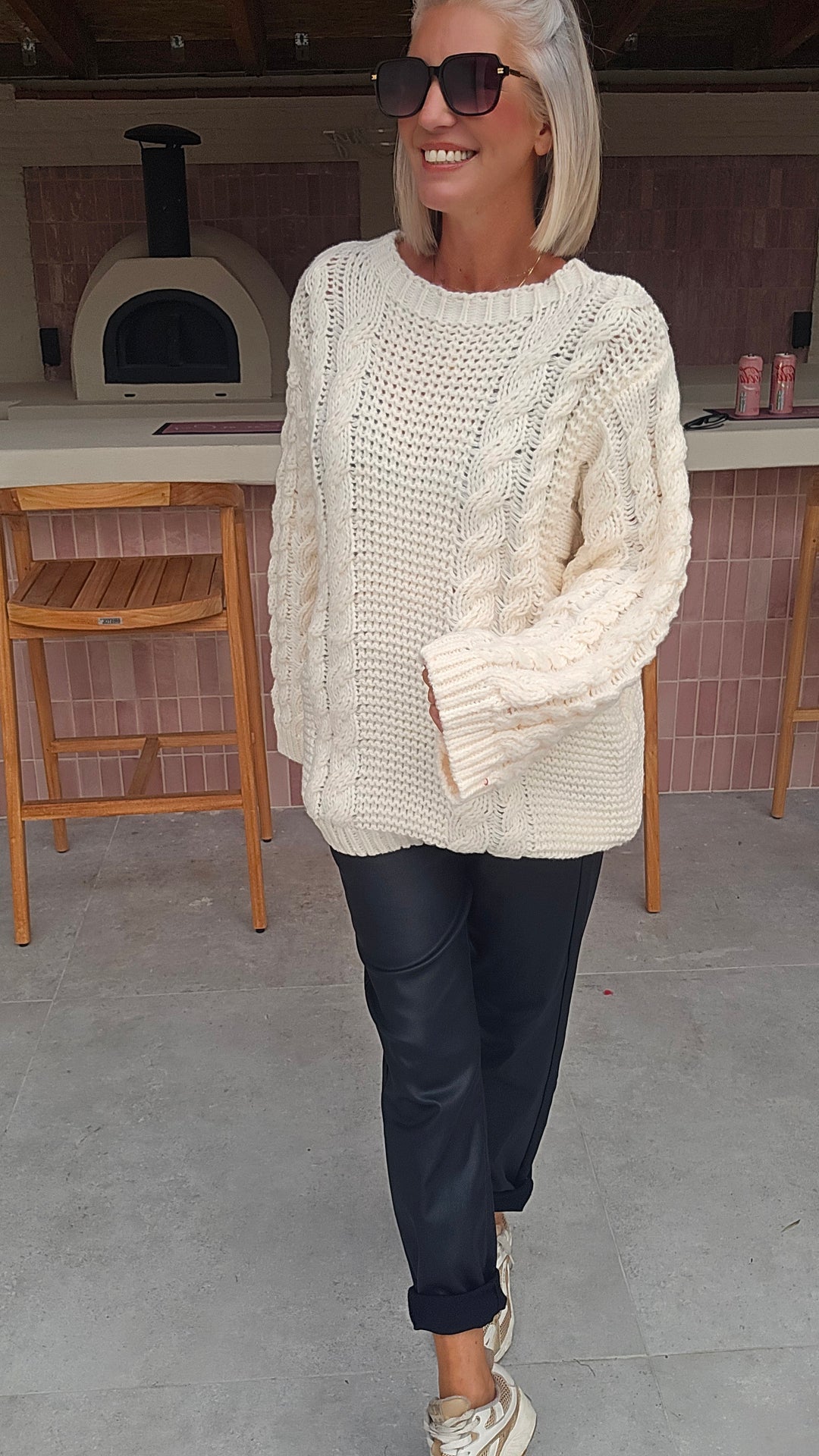 SAAR cable knit ecru
