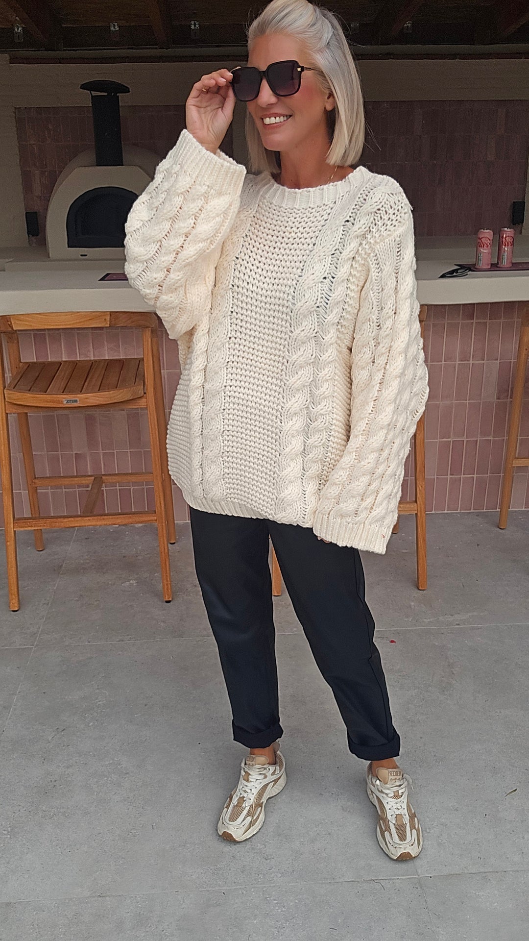 SAAR cable knit ecru