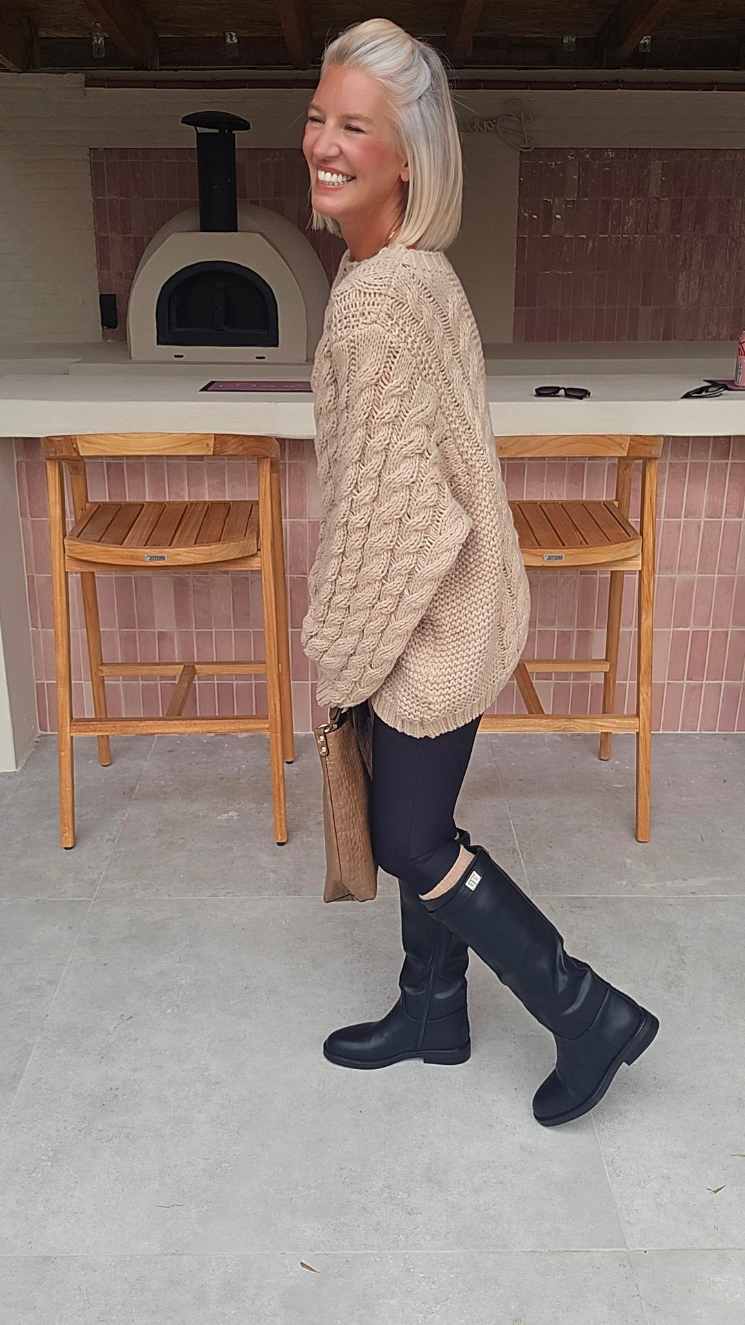 SAAR cable knit taupe