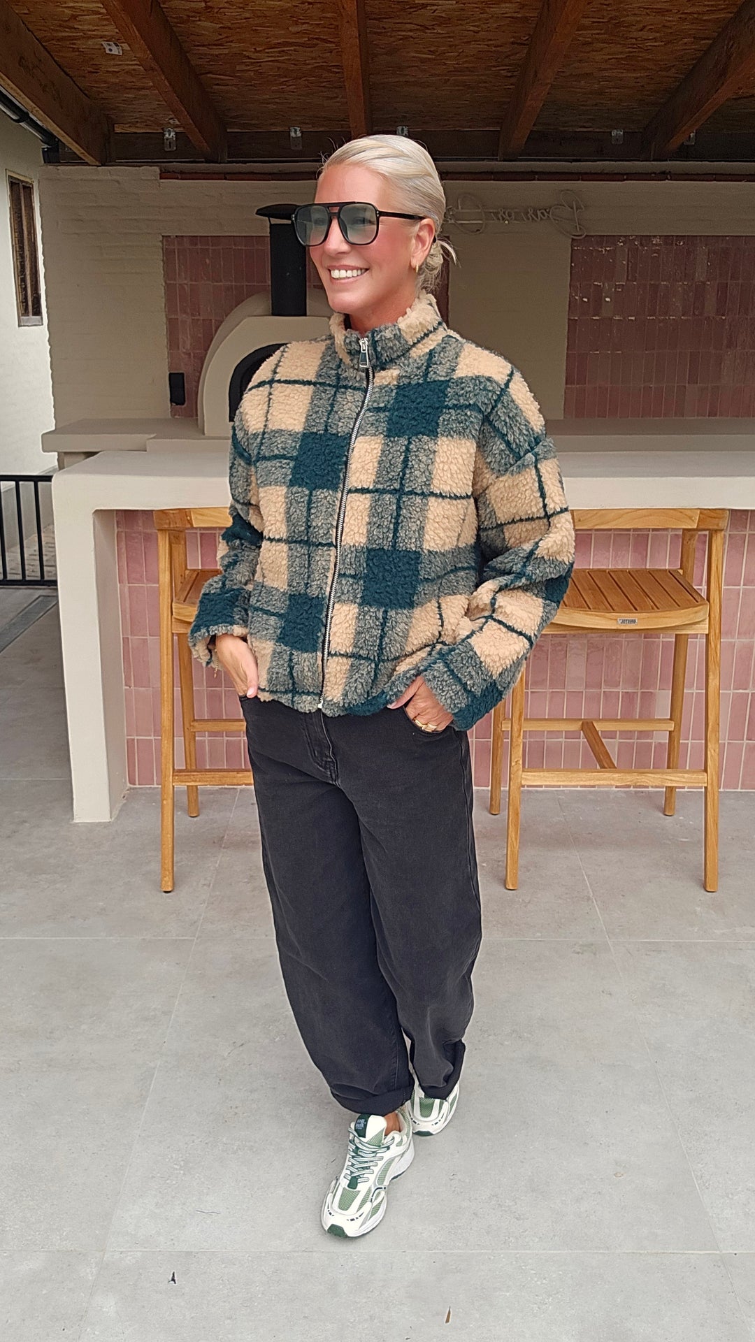 AMBER teddy jacket emerald green