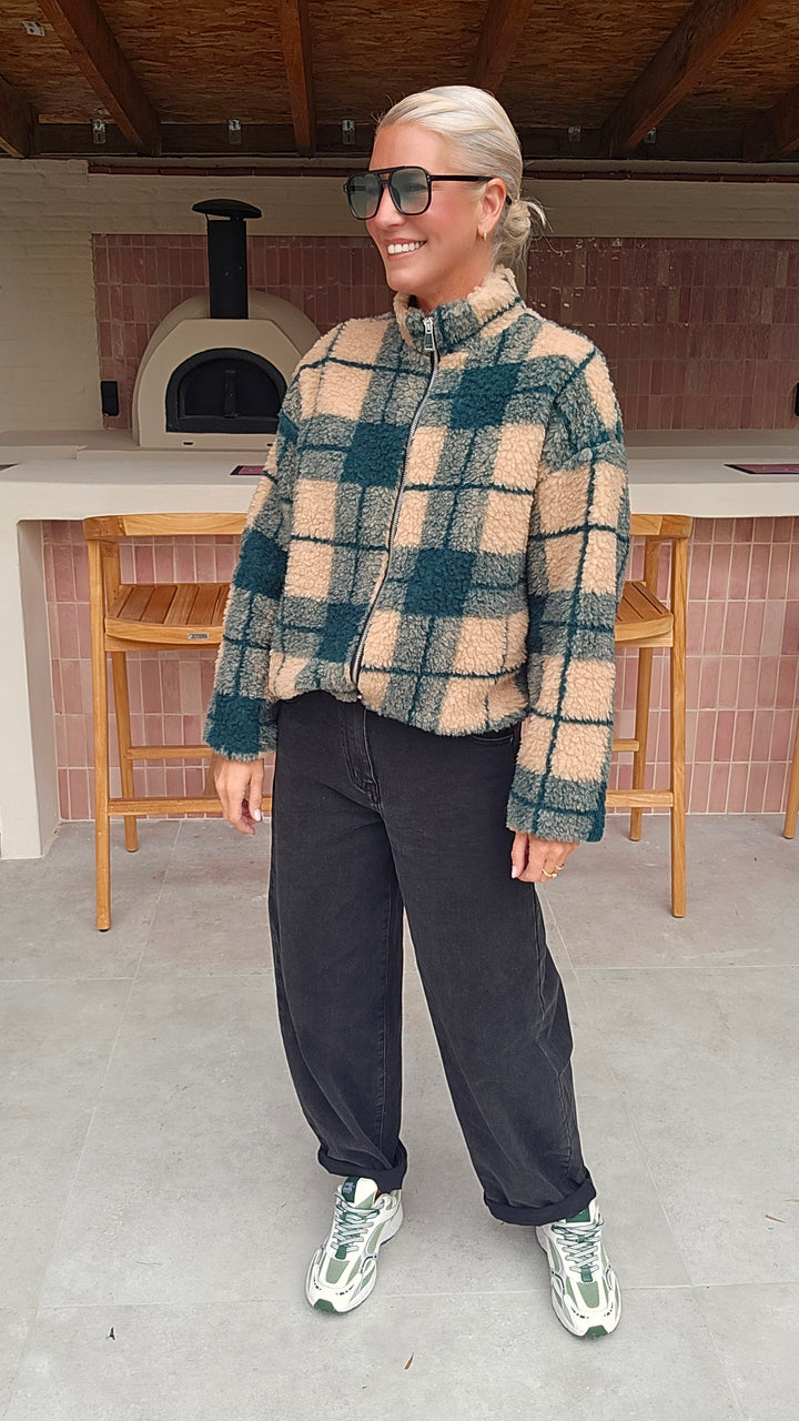 AMBER teddy jacket emerald green