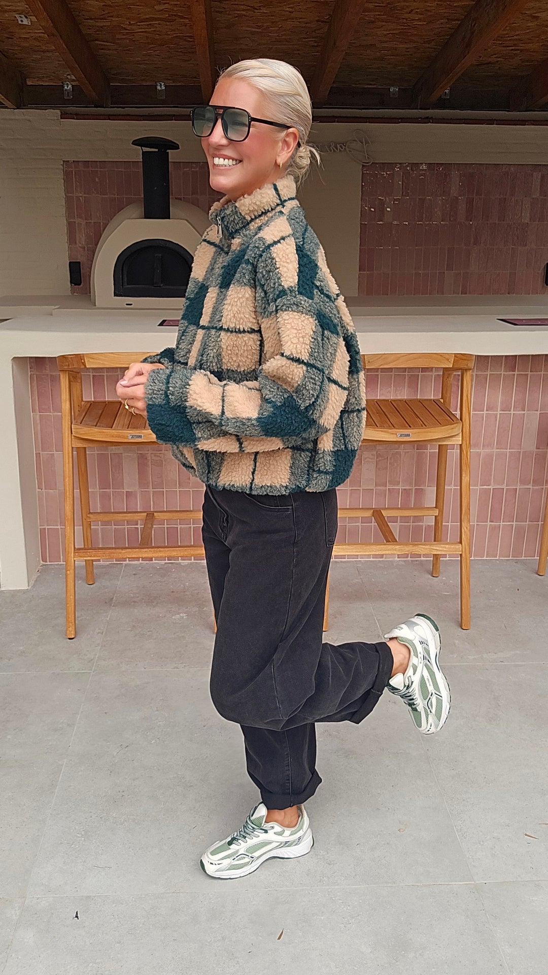 AMBER teddy jacket emerald green