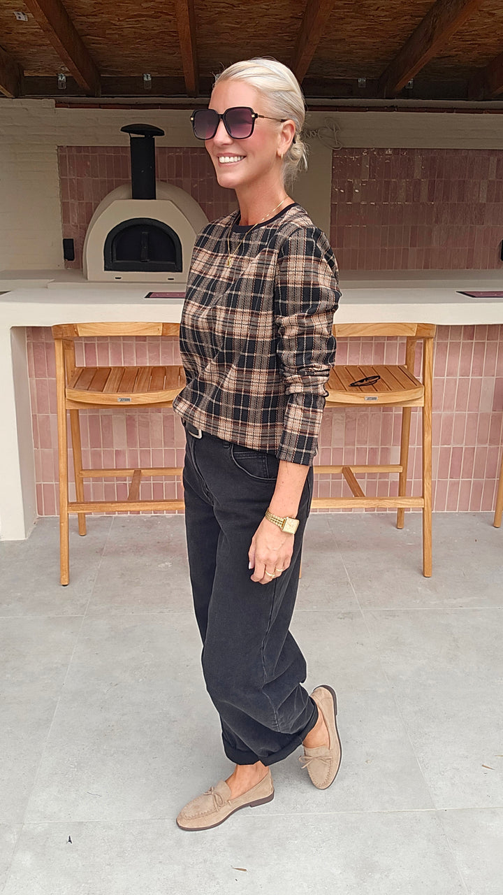 DAPHNE checked longsleeve black