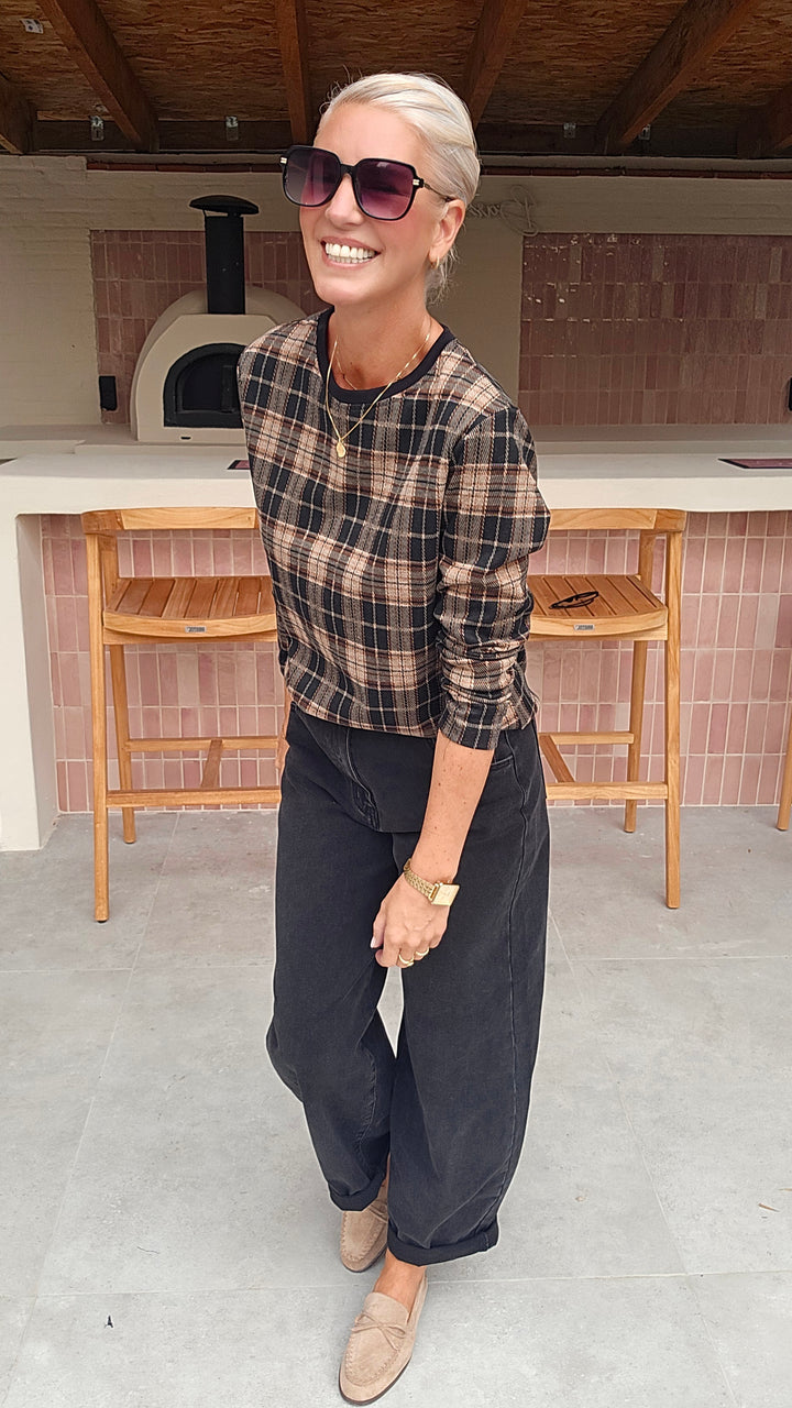 DAPHNE checked longsleeve black